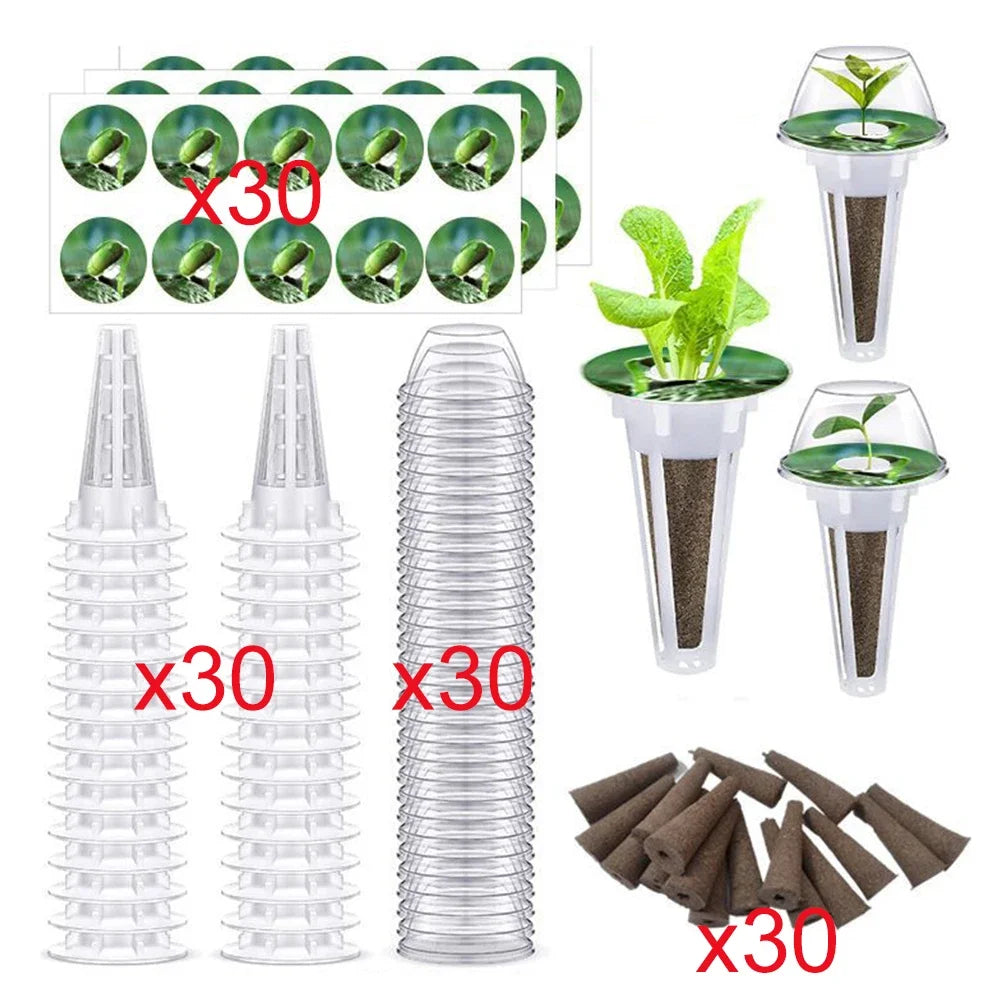 Transparent Agricultural Seedling Tray Seed Pods Kit for Hydroponics Growing System Outdoor Indoor Plants Hydroponics Supplies