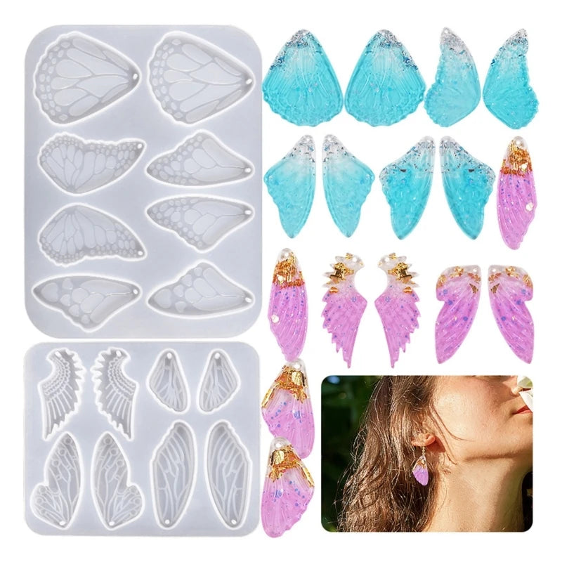 Angel Wings Earring Pendants Resin Molds Silicone Mold DIY UV Epoxy Crafts Jewelry Making Casting Mould Jewelry Tool Accessories