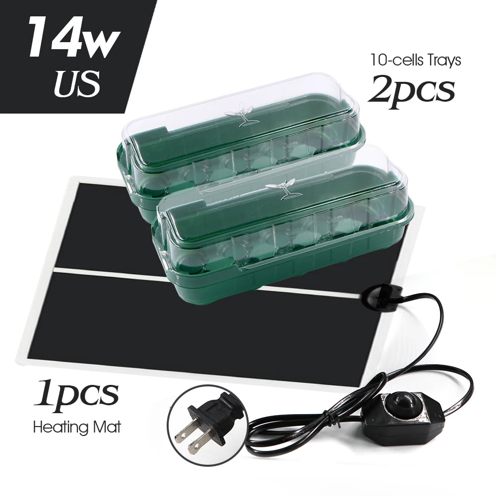 14/35W Plant Heating Pad Warmer Heat Mat  Nursery Seedling Trays Greenhouse Germination Box US/EU/UK/AU Plug Temperature Control