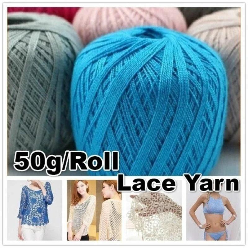 50g/1 Roll Lace Crochet Yarn Thin Cotton Thread for Hand Knitting Children Blanket Cloth Yarn