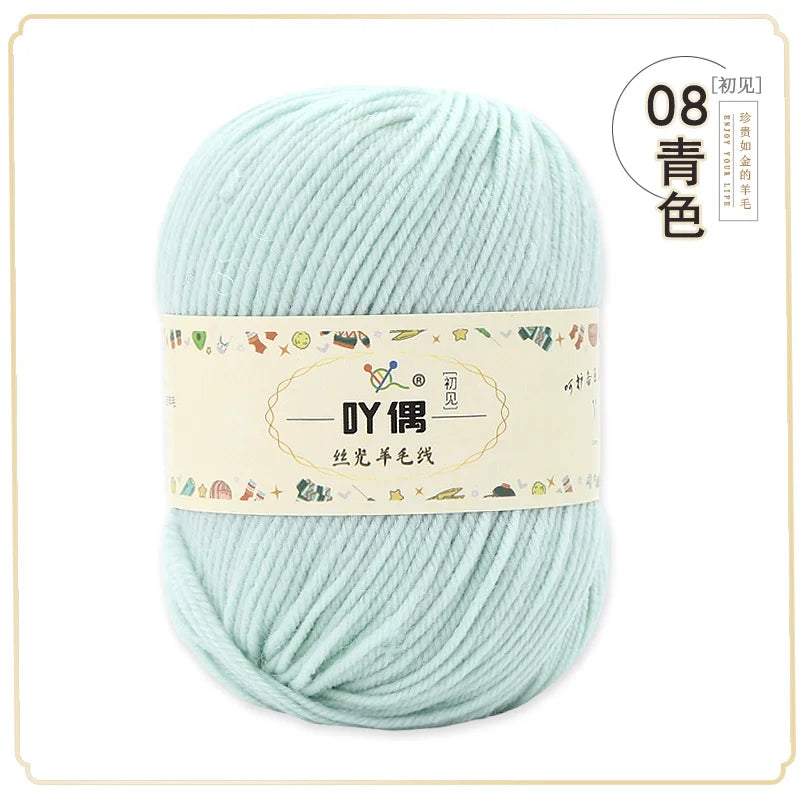 100 Percent Wool Yarn 50g Worsted Weight Soft Warm Crochet