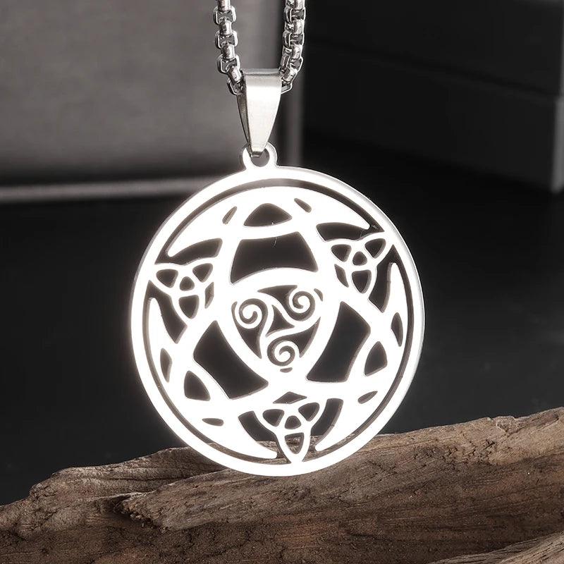 Trendy Witchcraft Witch Knot Necklace Celtic Irish Protection Knot Pendant Men Women Trending Amulets Jewelry Gifts