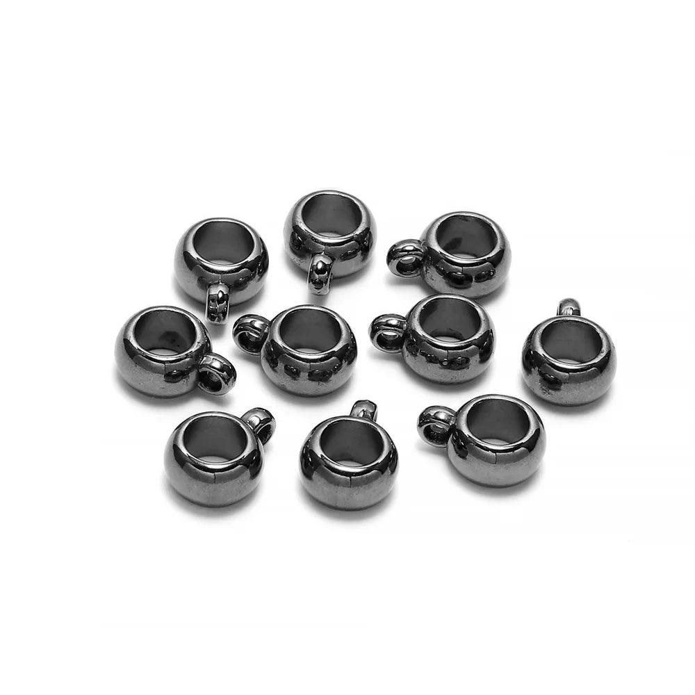 50pcs Charms Bail Big Hole Acrylic CCB Bead Clip Clasp Pendant Clasps Hooks Loose Spacer Beads For DIY Jewelry Making Supplies