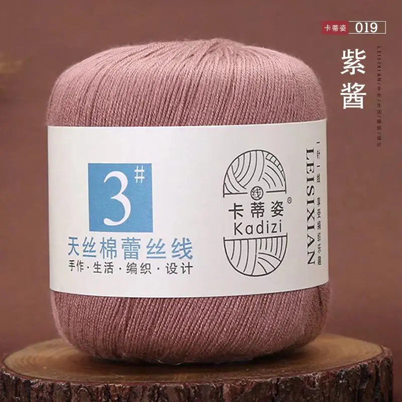 100 Percent Mercerized Cotton Lace Yarn for Hand Knitting and Crochet Arts Crafts