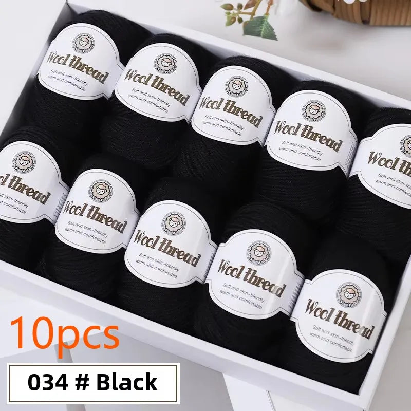 10 Pieces Australian Wool Yarn Soft and Warm Easy to Knit Sweaters Scarves DIY Knitwear
