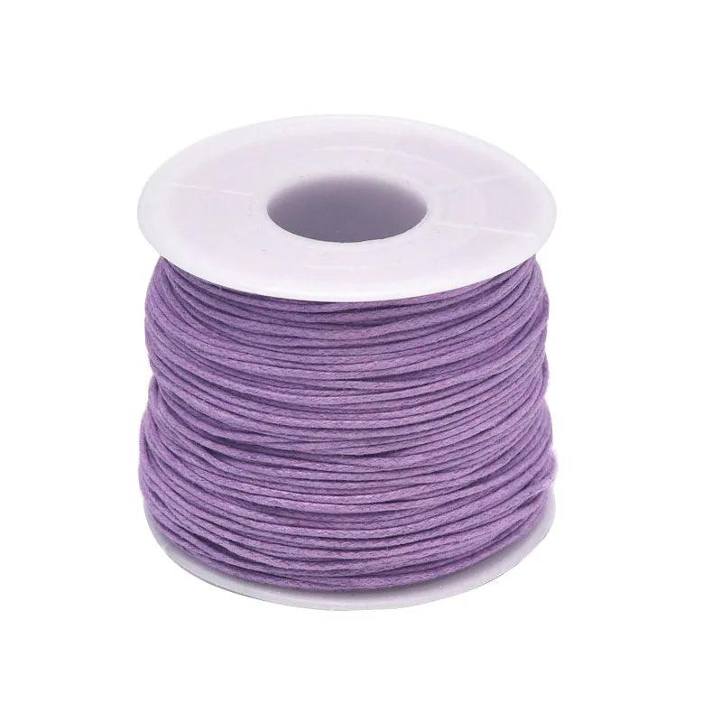 24-70m 1mm Waxed Cotton Cord For Beading Craft DIY Bracelet Necklace Braided String Thread Jewelry Findings Making HK042