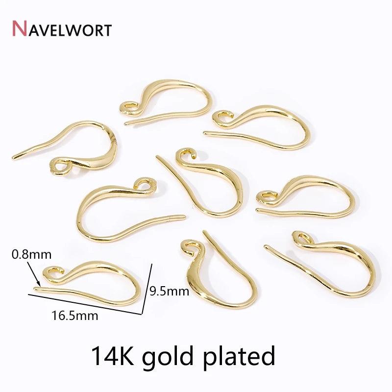 5Pairs/Lot 14K/18K Real Gold Plated Brass Earring Hooks For Jewelry Making,Earwires,Hooks For Earrings,Earring Making Supplies