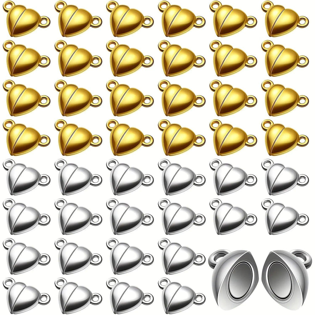 Heart Shaped Magnetic Clasps For Jewelry Golden Silver Magnetic Clasps For Bracelet Necklace Making DIY Jewelry Accessories