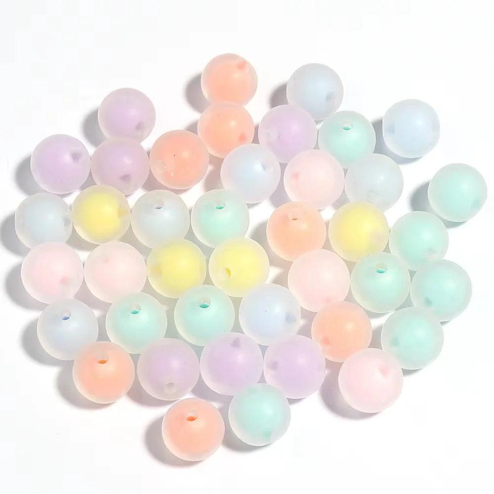 100pcs 12mm Sunflower Acrylic Beads Matte Transparent Mixed Color Spacer Beads Handmade Clipbook Bracelets Earrings Summer Jewel