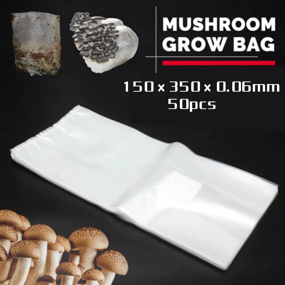 100 Pcs PVC Mushroom Spawn Media Grow Bag Substrate High Temp Pre Sealable Garden Supplies For Mushrooms Fungus Grow Bags