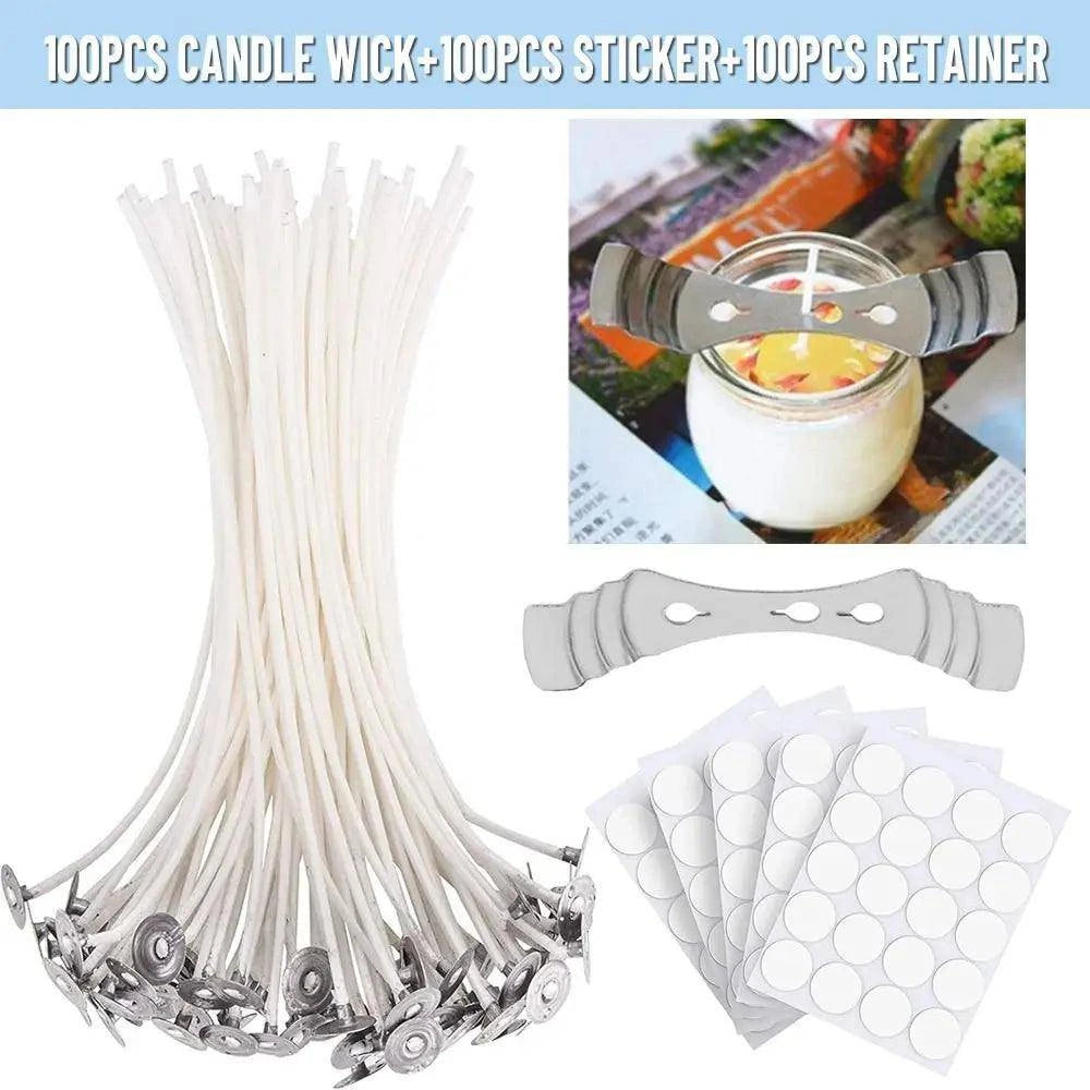 100PCS Handmade Accessory Smokeless With Sustainer Cotton Core 9/10/15/20cm Candle Wick Wax Set - Winord