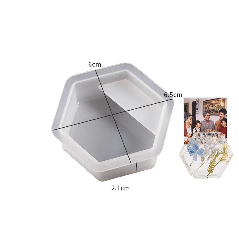 Business Card Holder Silicone Mold For DIY Crafting Half Circle Flower Cloud Rainbow Hexagon Shaped Molds Office Desktop Decor