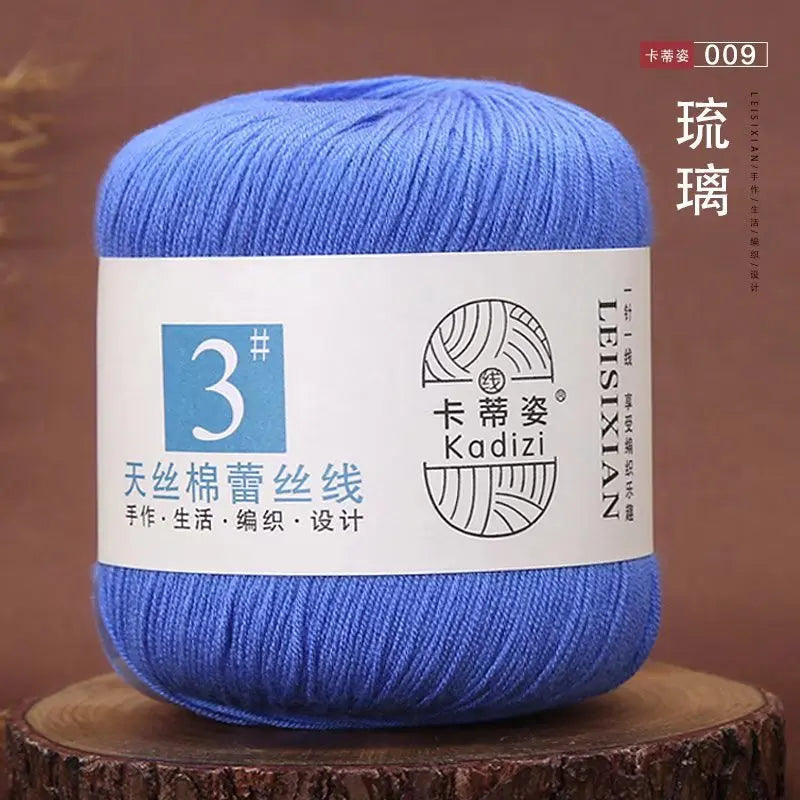 100 Percent Mercerized Cotton Lace Yarn for Hand Knitting and Crochet Arts Crafts