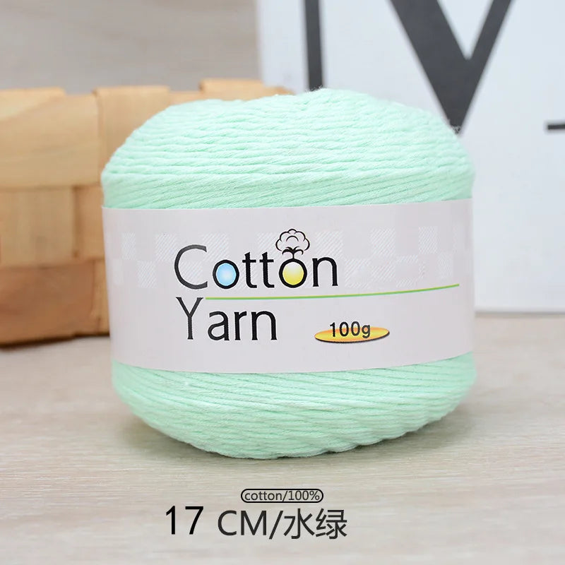 100g 100 Percent Cotton Hand Knitting Yarn Soft Crochet Yarn for Sweater Scarf Blanket Hat and Amigurumi