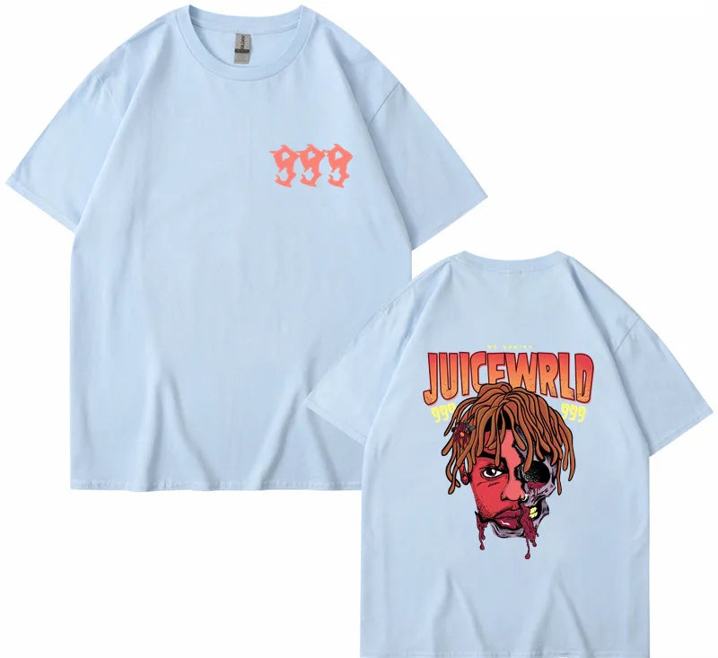 Rapper Juice Wrld 999 Short T Shirt Men's Women's Letter Printed Tshirts Y2k Casual Fashion Sportswear Summer Clothing