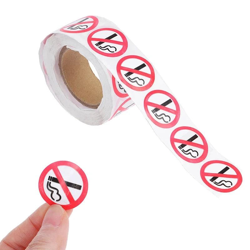 1 Roll Warning Coated Paper Sticker No Smoking Sticker Sign Sticker For Car Windows Doors And Dashboard