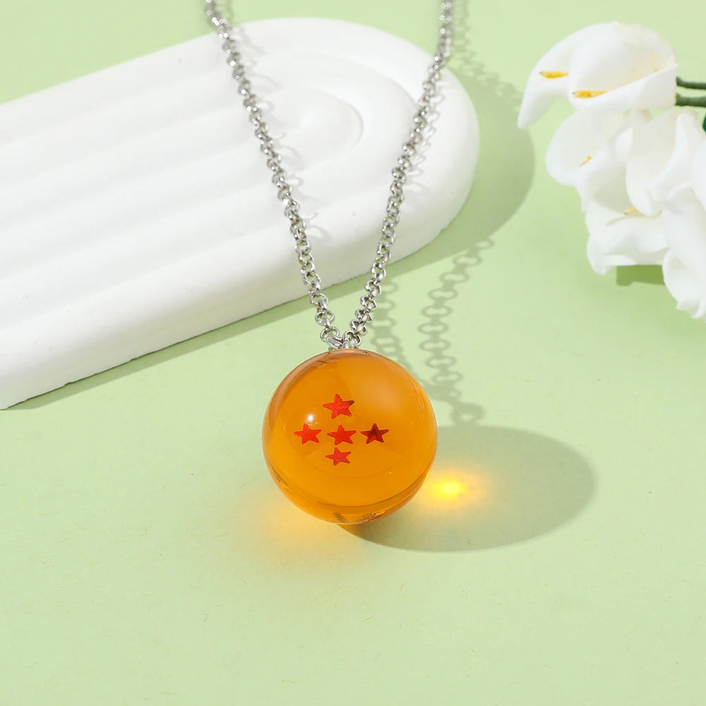 Dragon Ball Necklaces  Pendants Reiki Gemstone Round Bead Ball Fittings Women Men Jewelry
