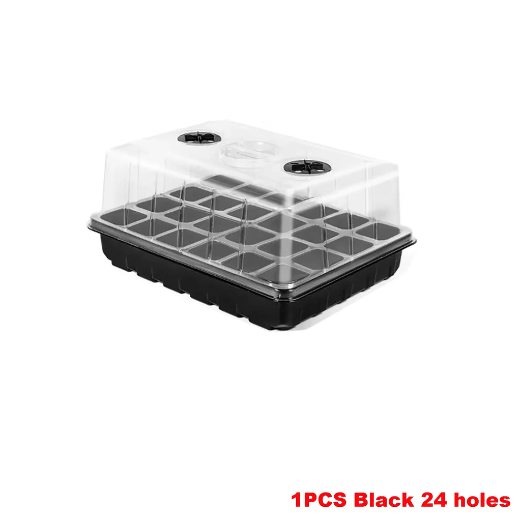 1/3pc Seed Tray 24/48 Holes Seedling Box Flower Pots Sprouting Box Planting Incubator Gardening Plant Pots With Transparent Lid