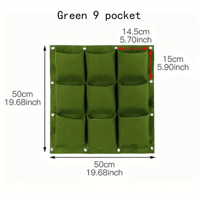 Felt bags suitable for plant planting, vertical wall hanging, balcony greening, flower growth and square multi-mouth felt bags