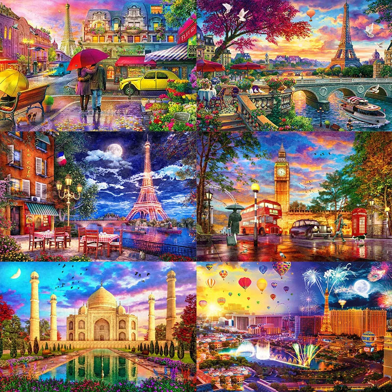 5D Diamond Painting Embroidery City Castle Rhinestone Picture DIY Diamond Painting Street Landscape Mosaic Kit Handmade Gift