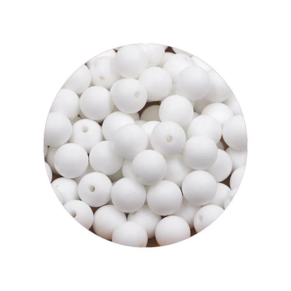 Kivoct 100Pcs 12MM Round Silicone Beads For Jewelry Making DIY  Pacifier Chain Necklace Keychain Accessories