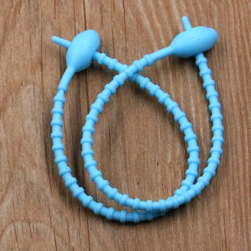 10Pcs/Lot 13 Color Silicone Reusable Bag Ties Twist Wire Fasten Cable Zip Tie Headset Data Line Universal Magic