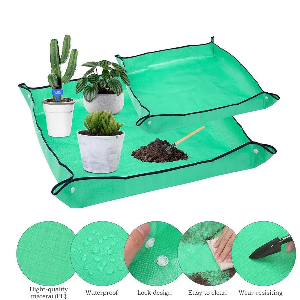 1pcs Planting Mat Gardening Potting Pad Foldable Garden Plant Flower Pot Transplanting Waterproof Mats 100x100cm