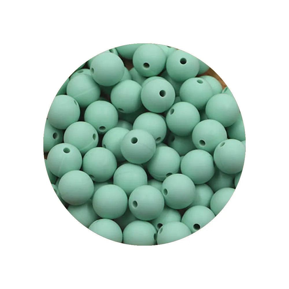 Kivoct 100Pcs 12MM Round Silicone Beads For Jewelry Making DIY  Pacifier Chain Necklace Keychain Accessories