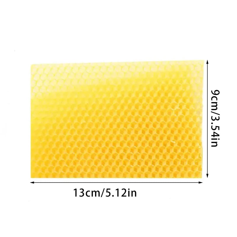 10Pcs Yellow Honeycomb Foundation Bee Hive Wax Frames Beekeeping Beeswax Nest Base Honeycomb Sheet 2024 Hot