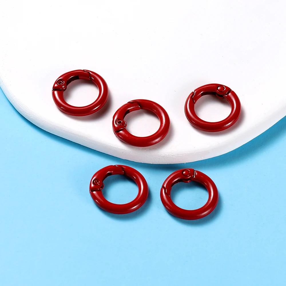 5Pcs/Lot 21 Colors Metal O Ring Spring Clasp Openable Round Carabiner Keychain Clips Hook Dog Chain DIY Jewelry Buckle Connector