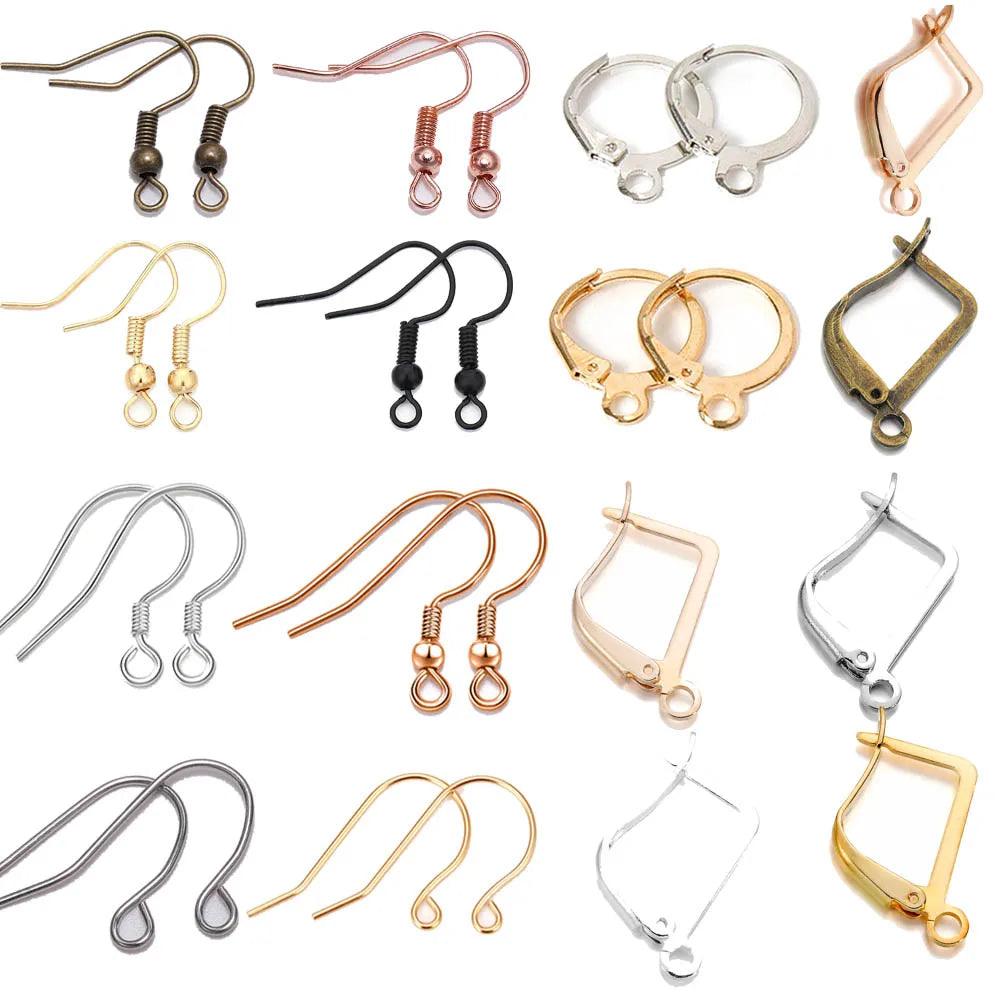 20-100pcs French Earrings Clasps Hooks Fittings DIY Jewelry Making Iron Hook Earwire Earring Findings Supplies