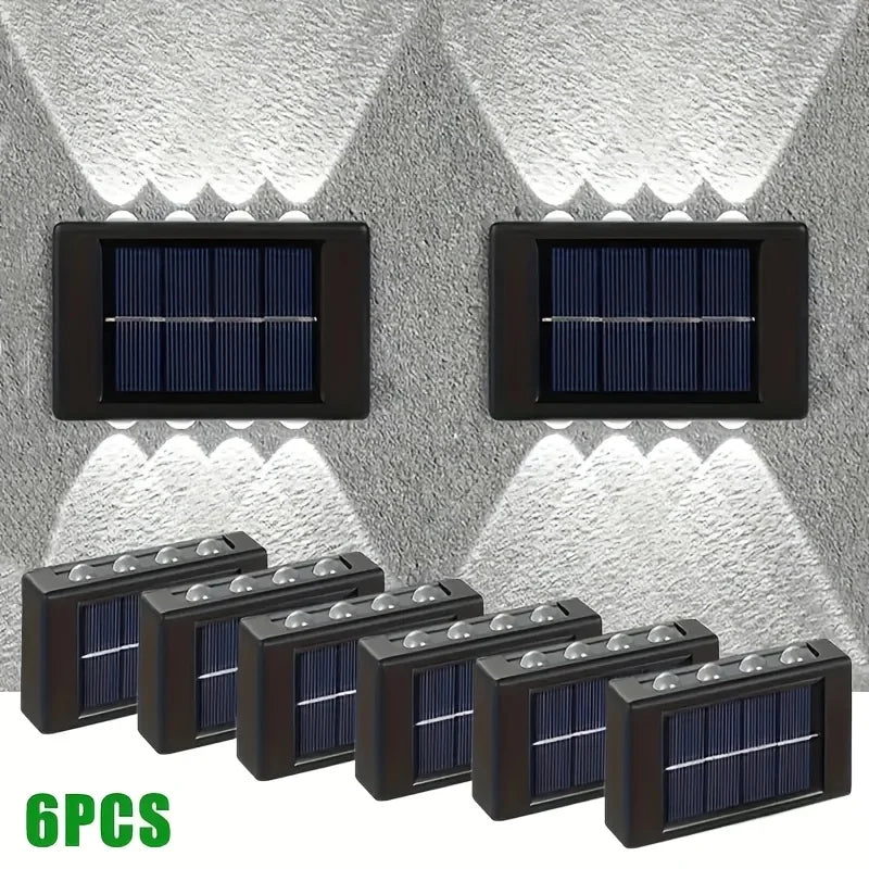 Solar Outdoor Wall Light 12 LED Waterproof Garden Light Courtyard Balustrade Decorative Atmosphere Lamp Down Luminous Solar Lamp