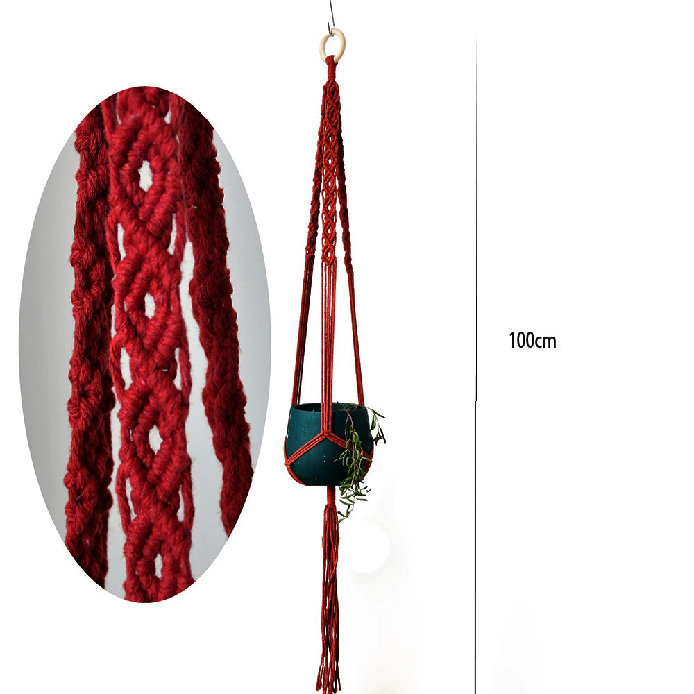 Hot sale handmade boho style macrame  plant pot holder indoor window flower pot hanger