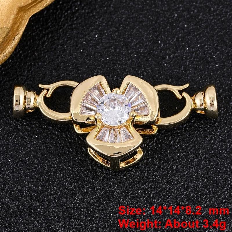 Juya 18K Gold Silver Plated Fasteners Accessories Creative Closure Lock Clasps For DIY Needlework Beads Pearls Jewelry Making