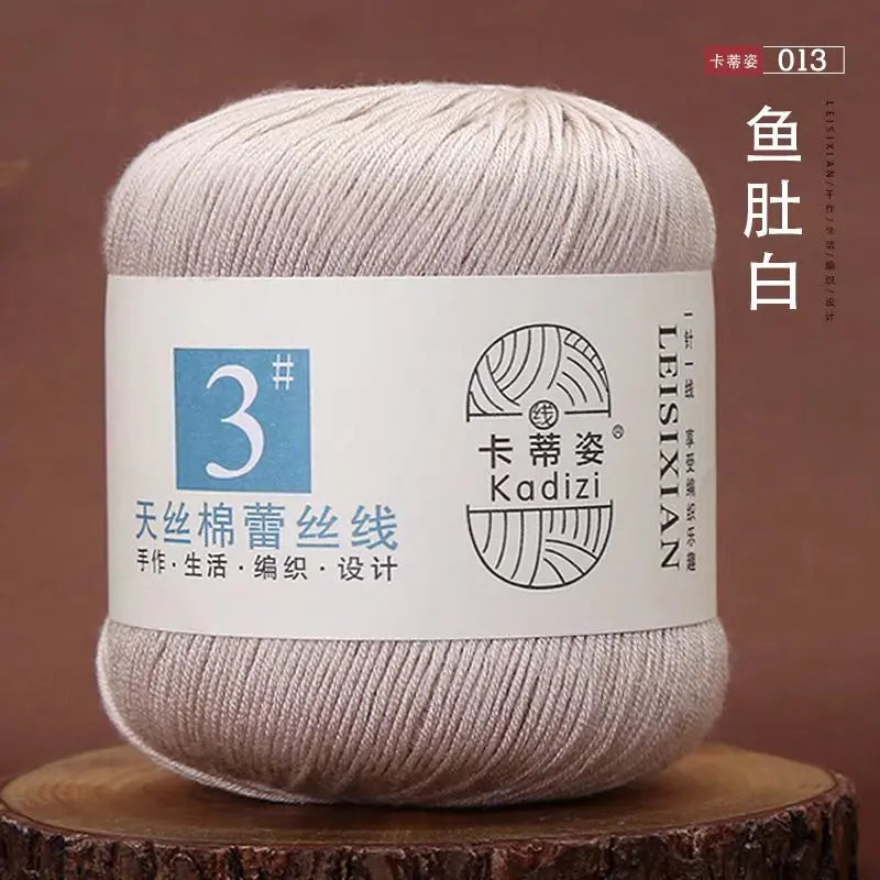 100 Percent Mercerized Cotton Lace Yarn for Hand Knitting and Crochet Arts Crafts