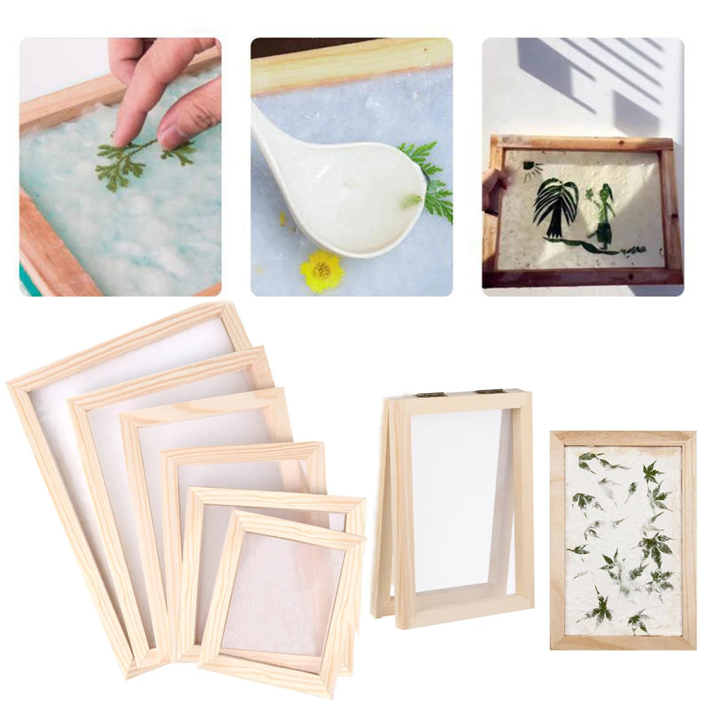 1 PCS Ancient Paper Making Screen Durable Mould Screen Frame High Quality Recycling Wooden Paper Holder