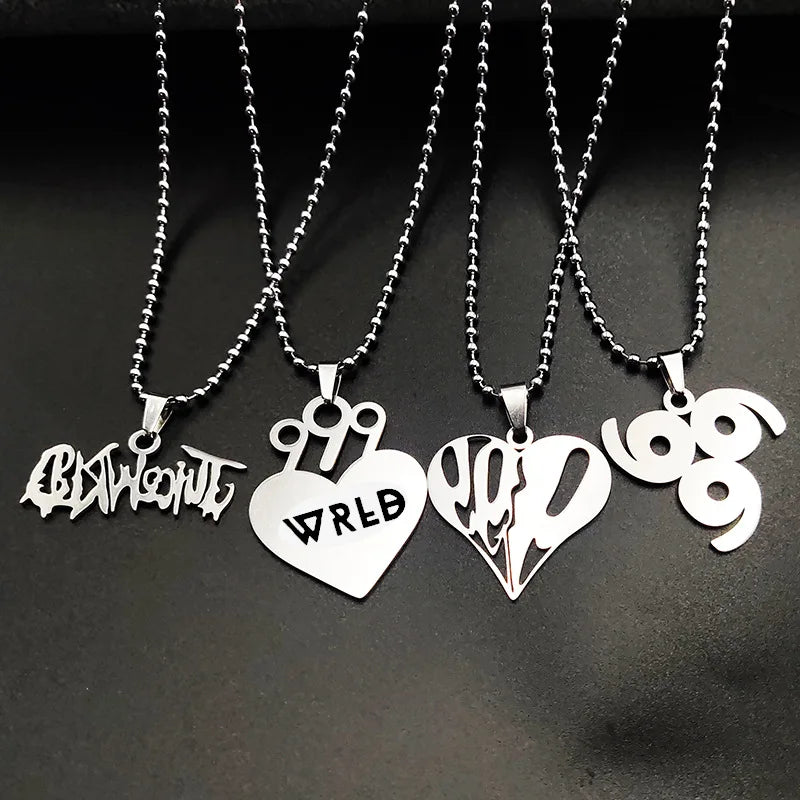 Juice Wrld 999 Stainless Steel Necklace Pendant with No Fading Hip Hop Rap Jewelry for Men Boys Fans Gifts