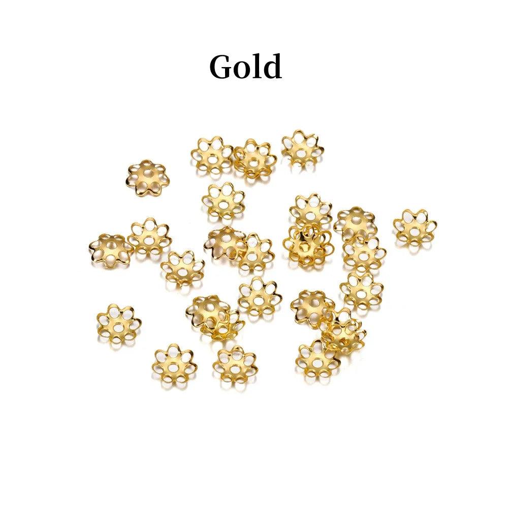 600pcs/Lot 6mm Hollow Flower Metal Filigree Loose Spacer Bead Caps Cone End Filigree For Diy Jewelry Finding Making Supplies