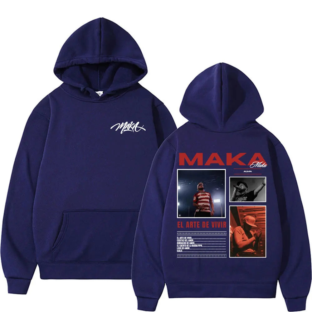 Rapper Maka Aura 2025 Tour Merch Hoodies Men Women Harajuku Hip Hop Street Sweatshirt Casual Fleece Long Sleeve Pullovers Hoodie
