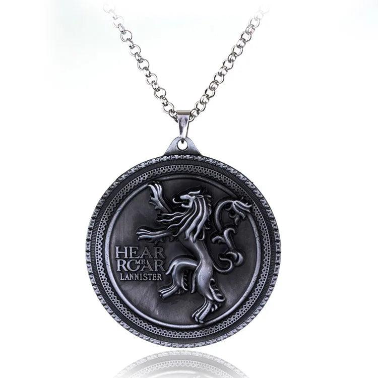 Fire and Blood House Targaryen Dragon Necklace A Song of Ice and Fire Metal Pendant Necklace for Women Men Fans Choker Jewelry