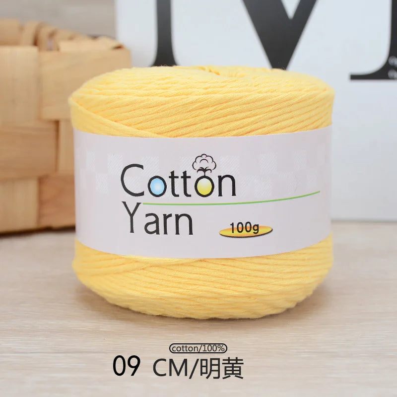 100g 100 Percent Cotton Hand Knitting Yarn Soft Crochet Yarn for Sweater Scarf Blanket Hat and Amigurumi