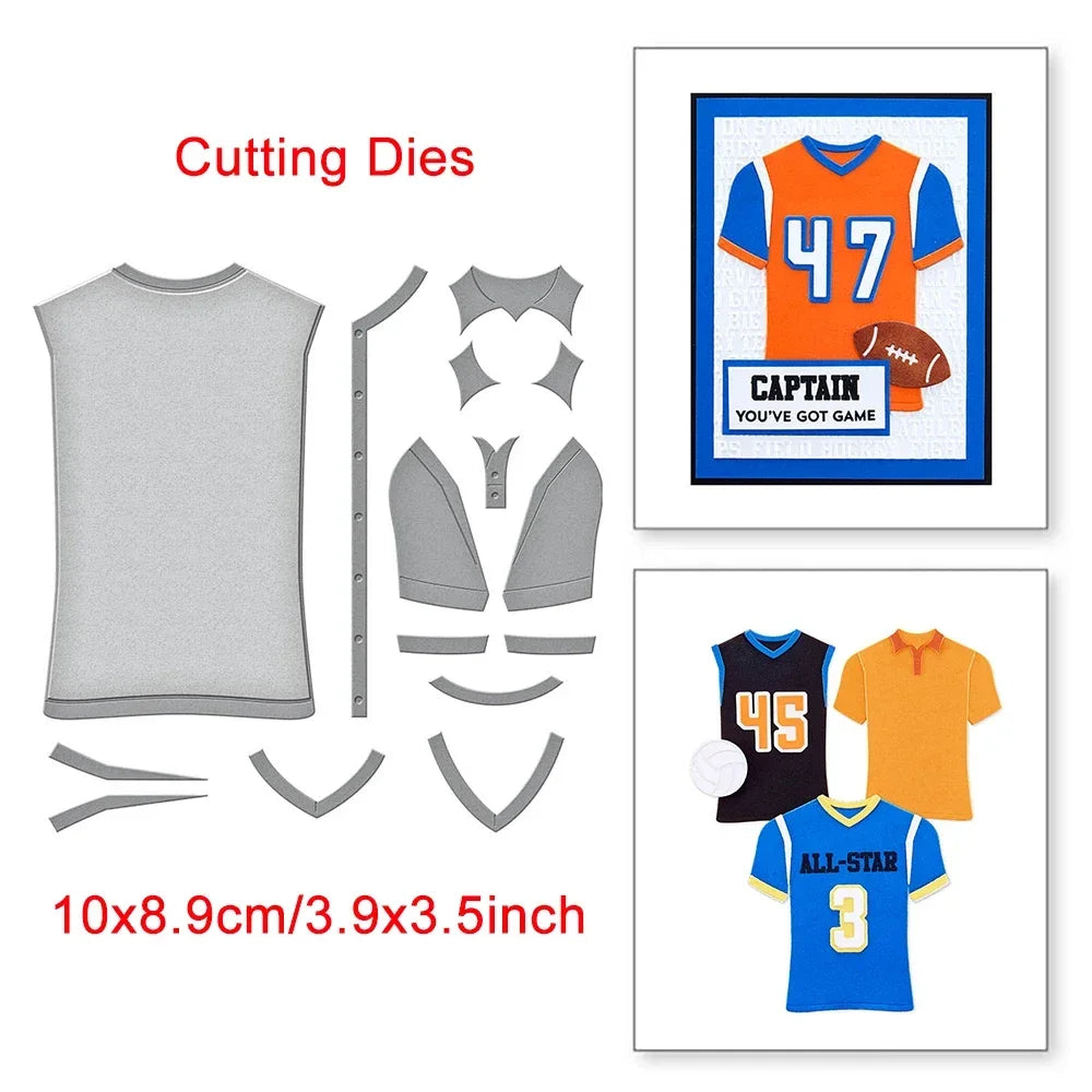 Sports Baseball Jersey Numbers Metal Cutting Dies Stitched ABCs Alphabet Die Stamp Set for Scrapbooking and Card Making