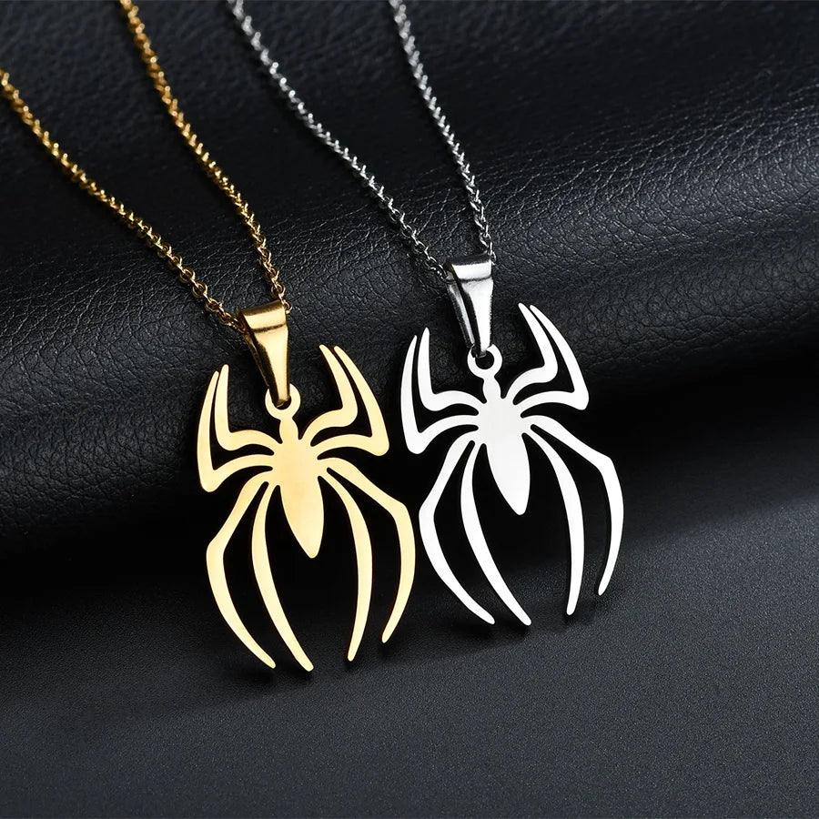 1 New Product Stainless Steel Spider Pendant Fashion Men'S Titanium Steel Jewelry Spider Necklace