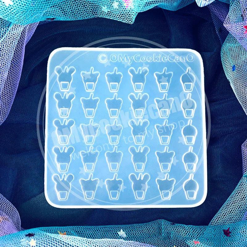 DIY Full Transparent Cute Mini 30 Even Game Console Candy Crystal Epoxy Resin Mold Cat Claw Food Grade Silicone Mold