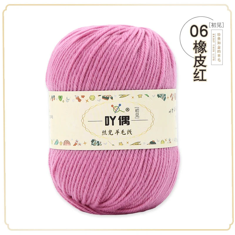 100 Percent Wool Yarn 50g Worsted Weight Soft Warm Crochet