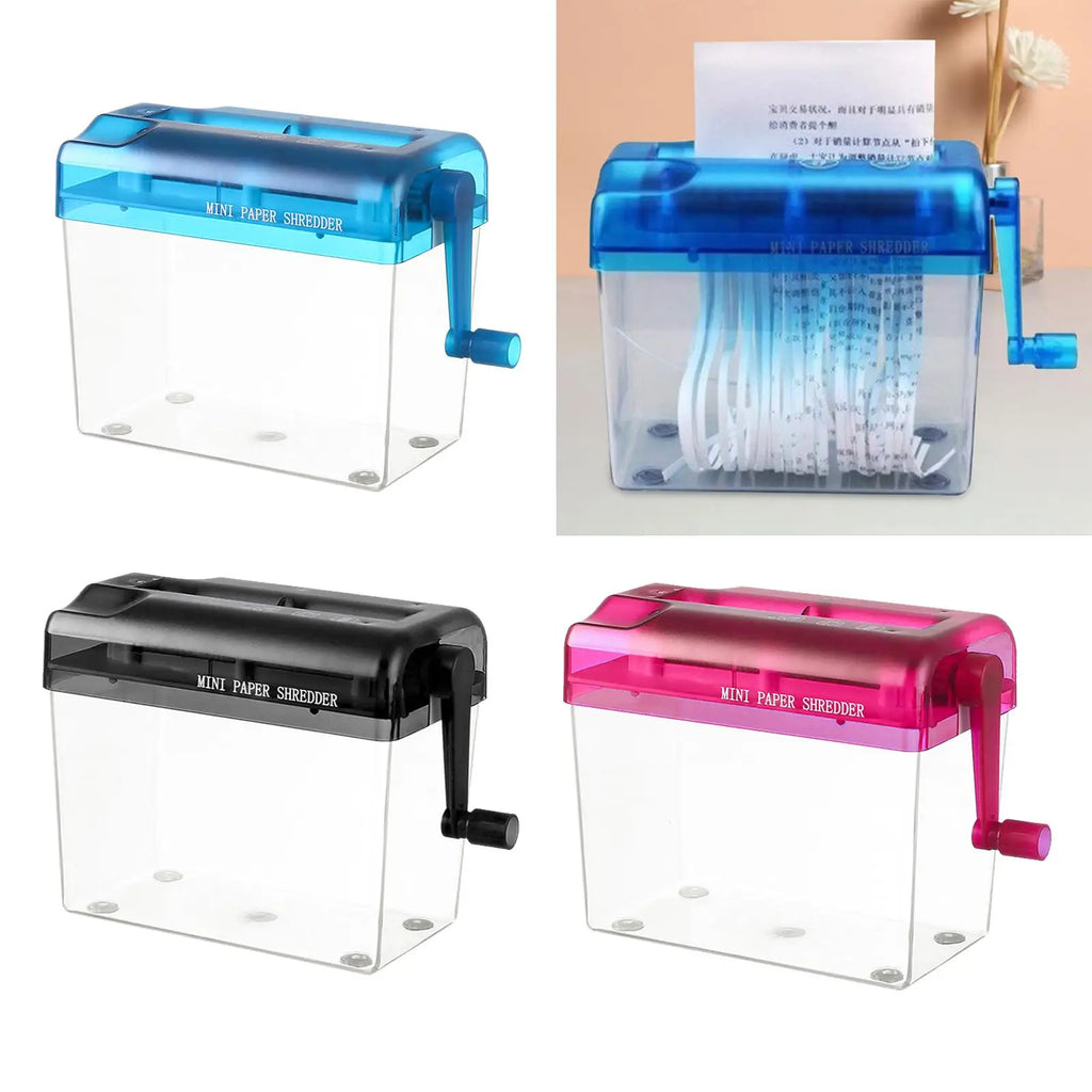 Manual Shredder Paper Shredder Mini Hand Crank Shredder Desktop Stationery Home A4 Paper Portable Receipts Hand Shredder