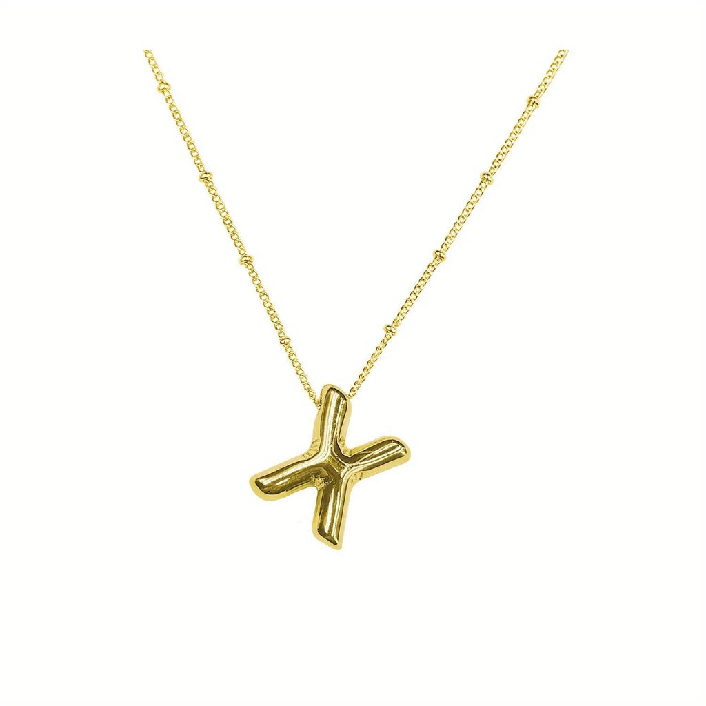 Delicate Bubble Letter Pendant Accessories Temperament Fashionable 26 English Letter Initials Pendant Necklace for Womens