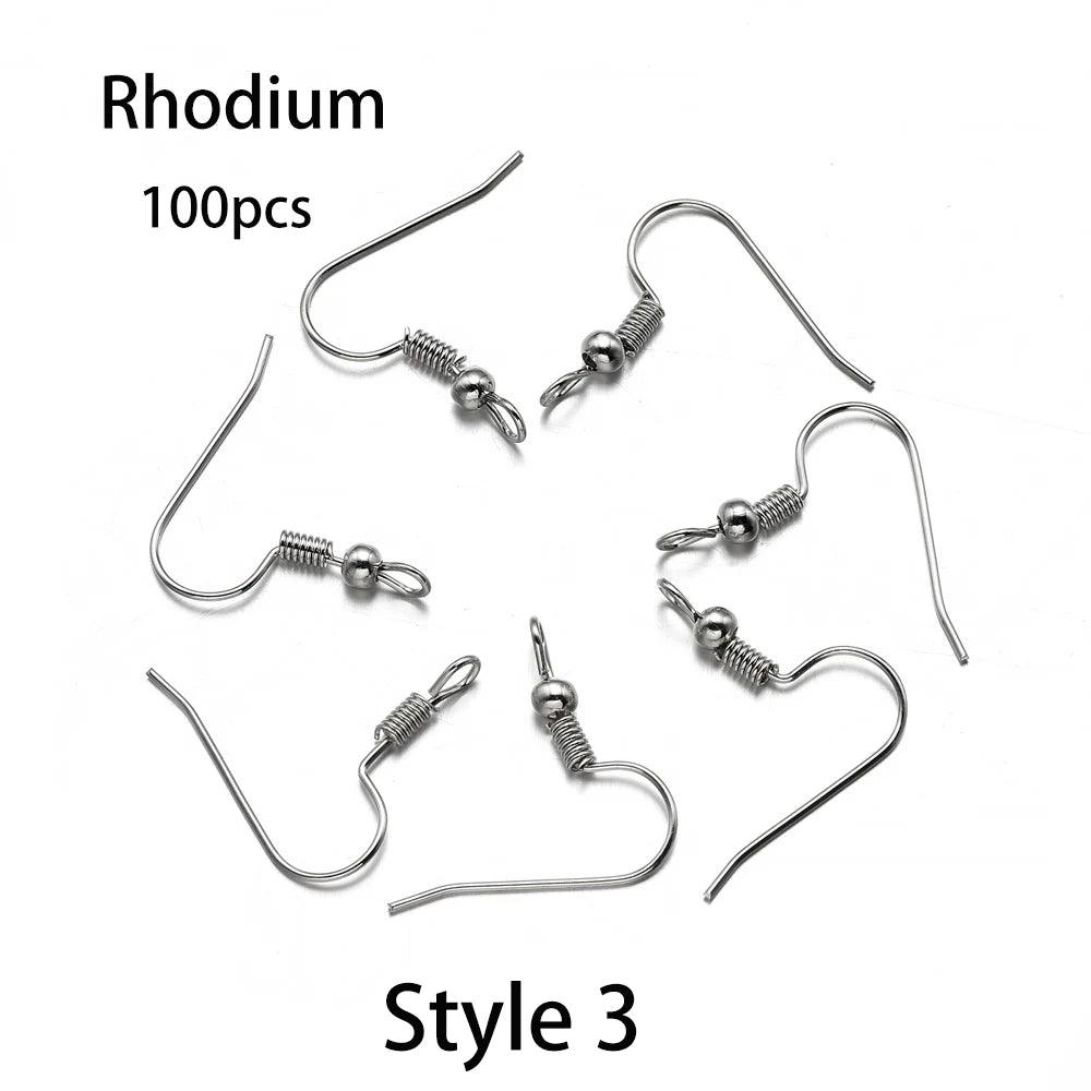 20-100pcs French Earrings Clasps Hooks Fittings DIY Jewelry Making Iron Hook Earwire Earring Findings Supplies