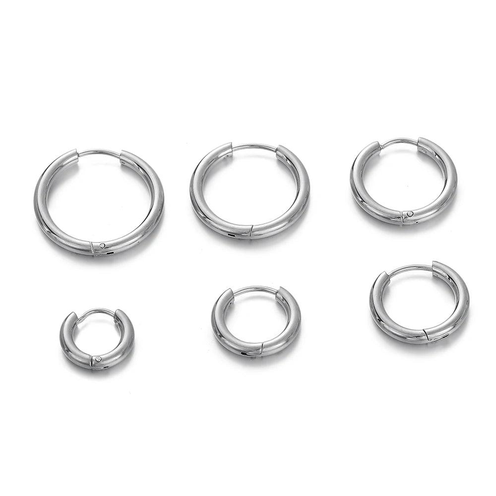 10pcs Stainless Steel Small Hoop Earring Piercing Ear Cartilage 8-18mm Women Round Circle Pendant for DIY Earring Jewelry Making