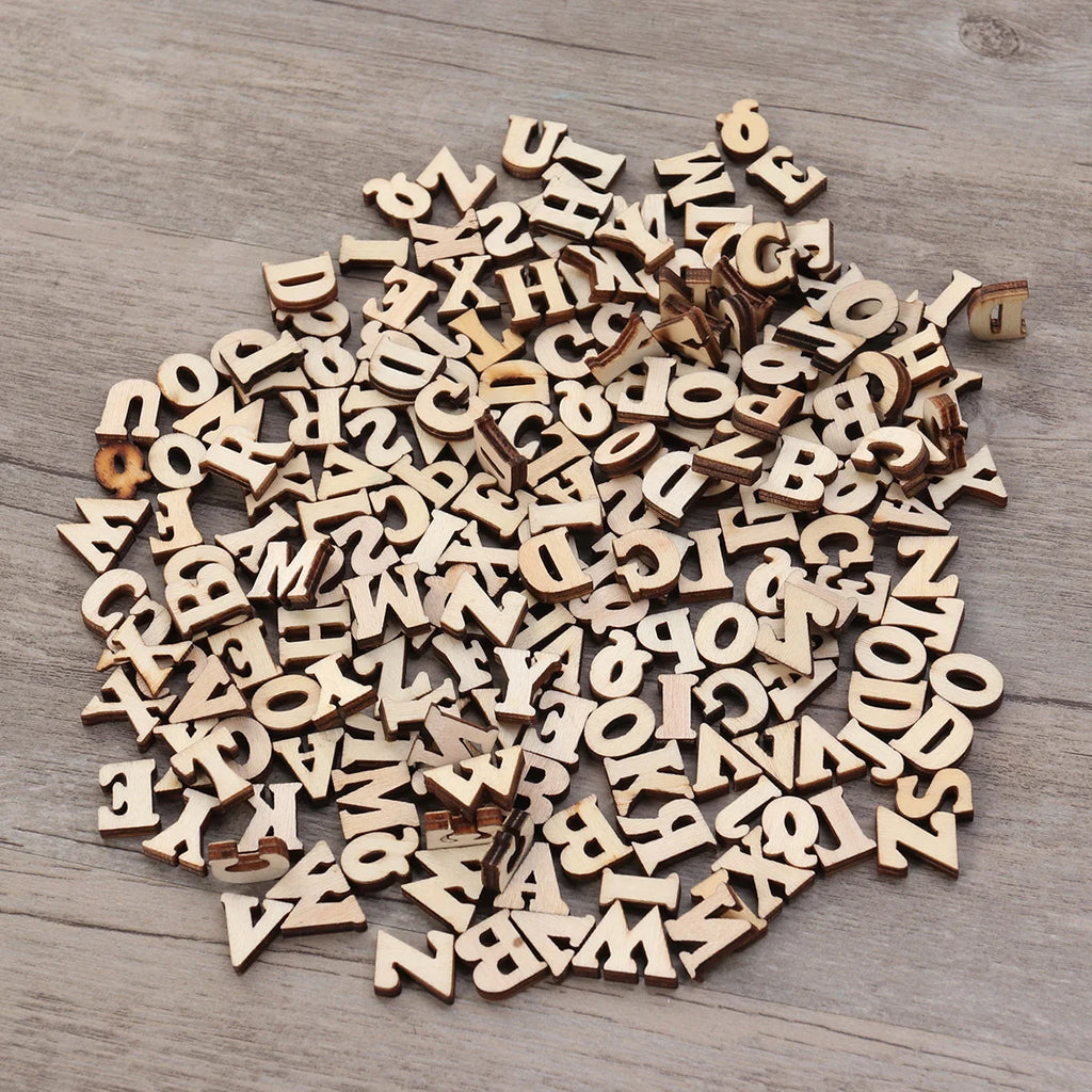 Letters Wood Wooden Alphabet Crafts Embellishments Slice Letter Small Unfinished Unpainted Shapes Blank Craft Cutouts Out